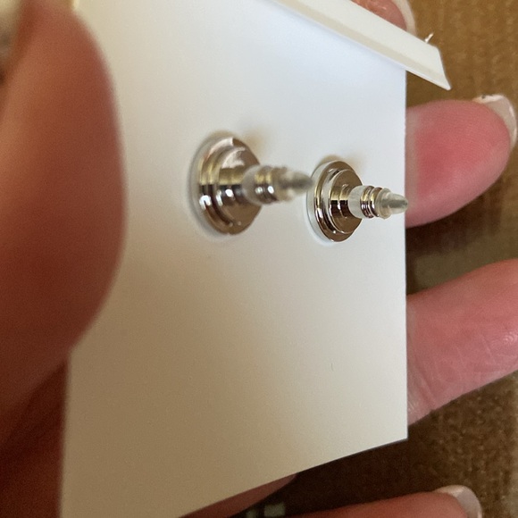 Tory Burch Miller Rhinestone Logo Studs NWOT - Picture 2 of 2